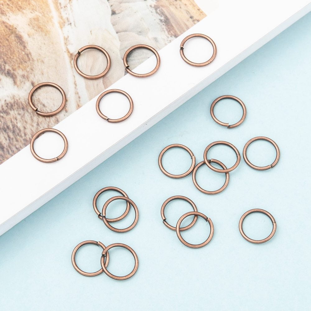 Open Jump Rings Brass Jump Rings Cadmium Free Lead Free Red Copper 10x1mm 18 Gauge Inner Diameter: 8mm 2600pcs/500g