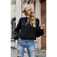 thumbnail image 2 of Womens Sweaters Pullover Oversized Deep V Neck Off Shoulder Tops Long Sleeves Loose Knit Sweater, 2 of 6