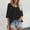 Black, variant on TYGHBN Women's V Neck Batwing Half Sleeved Shirt Knit Loose Shirt Solid Color Top Casual Women Women Tees and Tops Shirt and Shirt Set Women Sleeve Pack Long Sleeved Tops Womens Casual T Shirt for