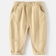 thumbnail image 2 of Baby Boy Jeans Boys Casual Pants Solid Color Long Trousers Bottoms Soft Breathable Boys Denim Pants Khaki 3 Years-4 Years, 2 of 3