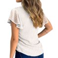 thumbnail image 2 of ITFABS Woman's Mesh Embroidery Top, Round Neck Short Falbala Sleeve T-shirt, 2 of 3