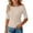 Khaki, variant on Shirts for Girls Half Sleeve Ribbed Boat Neck Fitted Plain Stretch Casual Lettuce Trim Tops (5-16y)