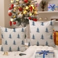 thumbnail image 3 of Christmas Pillow Covers 20x20 inch Set of 2 Winter Blue Christmas Tree Decorative White Throw Pillow Covers Winter Famliy Decoration for Home Couch TH-30M20, 3 of 5