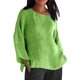 thumbnail image 3 of Conjuntos de maestra/o,Camisa de manga larga con cuello redondo para mujer, blusa informal suave y transpirable, corte holgado, cuello redondo para uso diario, sopatenor, 3 of 8