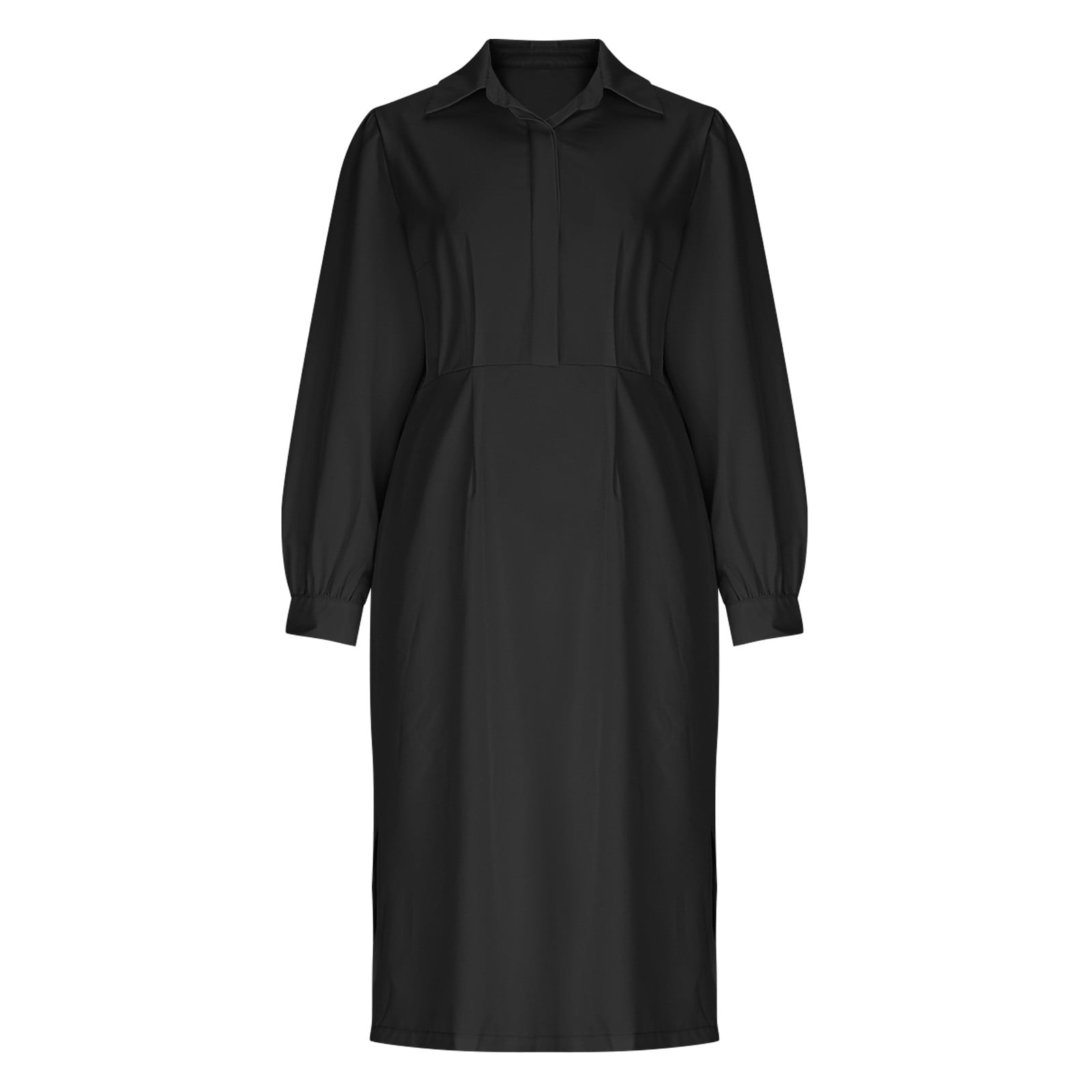 Oplxuo Elegant Knee Lenght Pencil Dress for Women Wrap V Neck Long Sleeve Wear to Work Business Sheath Church Dresses