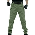 thumbnail image 2 of DDAPJ pyju Men's Slim Fit Stretch Cargo Pants Ripstop Tactical Pants Military Tactical Pants Lightweight Outdoor Hiking Work Pants with Multi Pockets Green XL, 2 of 5