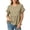 Khaki, variant on Womens Cotton Linen Tops Casual Ruffled Cap Sleeve Shirts Crew Neck Ruffle Hem Blouse Pleated Loose Fit Summer Tee, 2026 New Limited-time Off