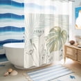 thumbnail image 5 of No Hook Shower Curtain, Summer Palm Leaves Shower Curtains for Bathroom with See Through Top Window, Green Botanical Tropical Plant Waterproof & Washable Bath Curtain 60"x72", 5 of 9