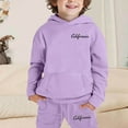 thumbnail image 2 of XEGLSBU Toddler Fall Outfits for Girls 4T-5T City Graphic Hoodie and Jogger for Girls Cute Casual Two Piece Outfit with Letter Print Top and Pants Girls Fall Outfits Size 6-8 a-Purple Size 7-8 Years, 2 of 6