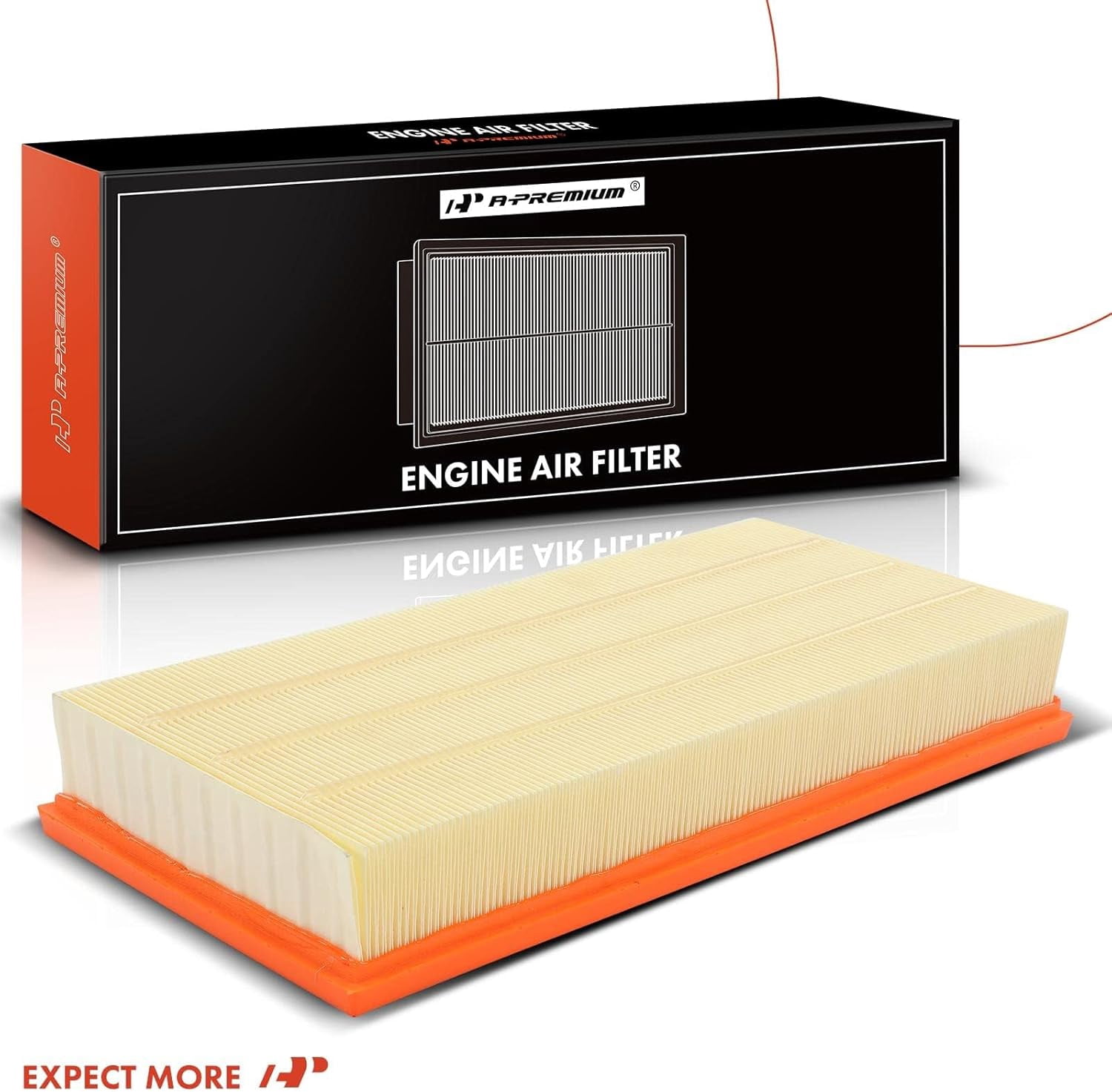 A-Premium 2-PC Engine Air Filter Compatible with Land Rover Discovery, LR4, Range Rover, 2010-2022, Flexible Panel