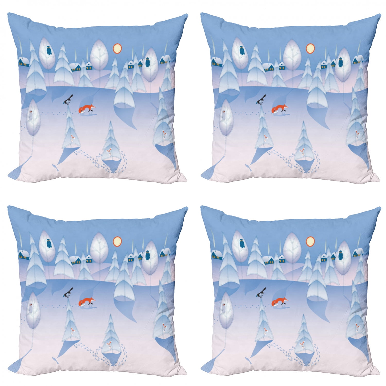 Summer Mermaid Pillow Covers 16x16 Set of 2 Cute Blue Marine Square Pillow Case Cushion Case for Home Sofa Bed Office Car 