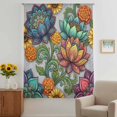 thumbnail image 2 of Vintage Floral Boho Sheer Curtains 108" Extra Long, Abstract Art Modern Flowers Light Filering Curtains, Privacy Drapes Simi Floor to Veiling Curtain for Living Room Bedroom Large Window Treatment, 2 of 9