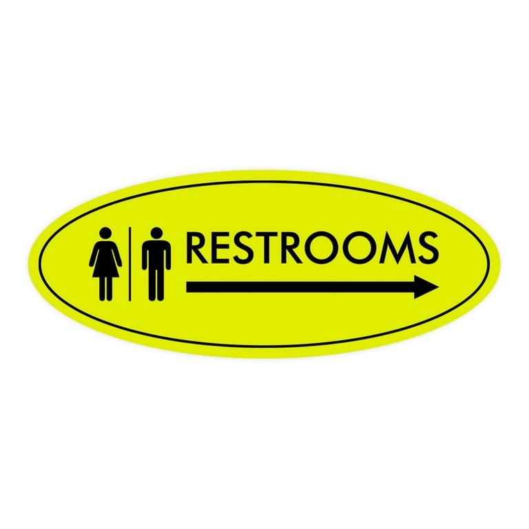 restroom sign right arrow