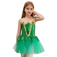thumbnail image 3 of iiniim Halloween Girls Elf Leotard Kids Sequins Mesh Tutu Dress Bodysuit for Gymnastics Ballet Dance Green 14, 3 of 7
