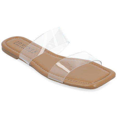 

Journee Collection Womens Amata Tru Comfort Foam Lucite Strap Slide Sandals
