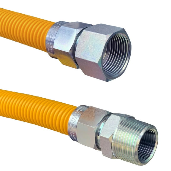 Jones Stephens G76002 14" Yellow Coated Stainless Steel Gas Connector - Yellow