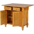 thumbnail image 5 of Sunset Trading Drop Leaf Kitchen Island Set with 2 Swivel Stools Drawers & Storage - Light Oak 3 Piece, 5 of 7