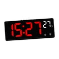 thumbnail image 1 of Reloj despertador digital con brillo ajustable LED, reloj electrónico sencillo para escritorio número rojo, 1 of 9