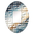 thumbnail image 2 of Designart "Abstract River in White, Blue, and Gold I" Northern Lights Maze Round Wall Mirror - Landscapes Oval Printed Decorative Mirror - Multiple Color Options, 2 of 5