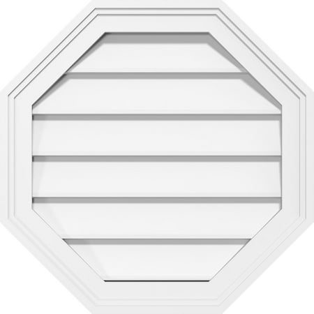 

30 W x 30 H Octagonal Surface Mount PVC Gable Vent: Non-Functional w/ 2 W x 1-1/2 P Brickmould Frame