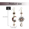 thumbnail image 3 of 1 Pair Vintage Woman Ear Drop Asymmetrical Sun Diamond Alloy Long Pendant Earrings Creative Girl Ear Dangler Fashion Woman Jewelry, 3 of 3