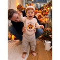 thumbnail image 3 of Cjfdfy Newborn Baby Boy Girl Thanksgiving Turkey Outfit My First Thanksgiving Embroidered Long Sleeve Romper And Stripe Waffle Pants Hat Infant Cute Thanksgiving Holiday Fall Winter Outfit, 3 of 9