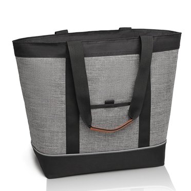 Cooler Bag Large Insulated Reusable Grocery Bag Transport Cold or Hot Food Apply to Delivery Bag Travel Picnic Cooler 20"×8"×15" Gray