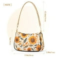thumbnail image 3 of FORMRS Womens Shoulder Bag with Chain Strap Clutch Purse Cute Tote Handbag, Watercolor Sunflowers and Leaves, 3 of 7