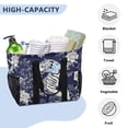 thumbnail image 5 of Large Hand-Held Storage Bag Kitchen Reusable Grocery Bags， Travel Tote Bags， Waterproof Tote，Laundry Bag，Beach Bag， Pool Bag Blue Flower and Tiger Pattern, 5 of 8
