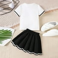 thumbnail image 4 of Junlike Girls Summer Outfits Baby Girl Short Sleeve T-Shirt and A-Line Pleated Skirt for Small to Big Kids, 4 of 8