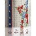 thumbnail image 6 of Happy Independence Day Sheer Curtains 2 Panels Set U. S. Flag Watercolor Flowers Letter Print Sheer Window Curtains Light Filtering Rod Pocket Voile Drapes for Bedroom Living Room 52"X84", 6 of 9