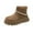Khaki, variant on Chunky Woman Boots Ankle Winter Bronze Slip on Round Toe Comfort Shoes Womens Shoes 37