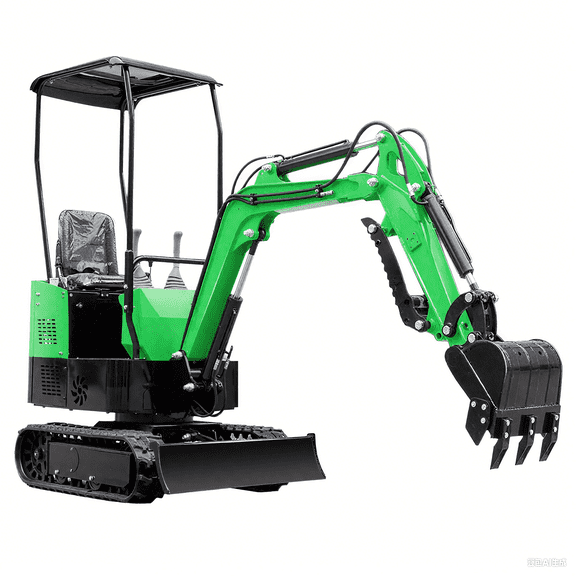 1 Ton Green Mini Excavator with 13.5 HP Briggs & Stratton Engine Gasoline Mini Digger Crawler Excavators,With Thumb Clip For Sale