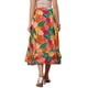 thumbnail image 3 of Falda Tropical Floral con Volantes para Mujeres INSPIRE CHIC, con Nudo Autoadhesivo, Falda de Playa Hawaiana, Color Naranja, Talla M, 3 of 5