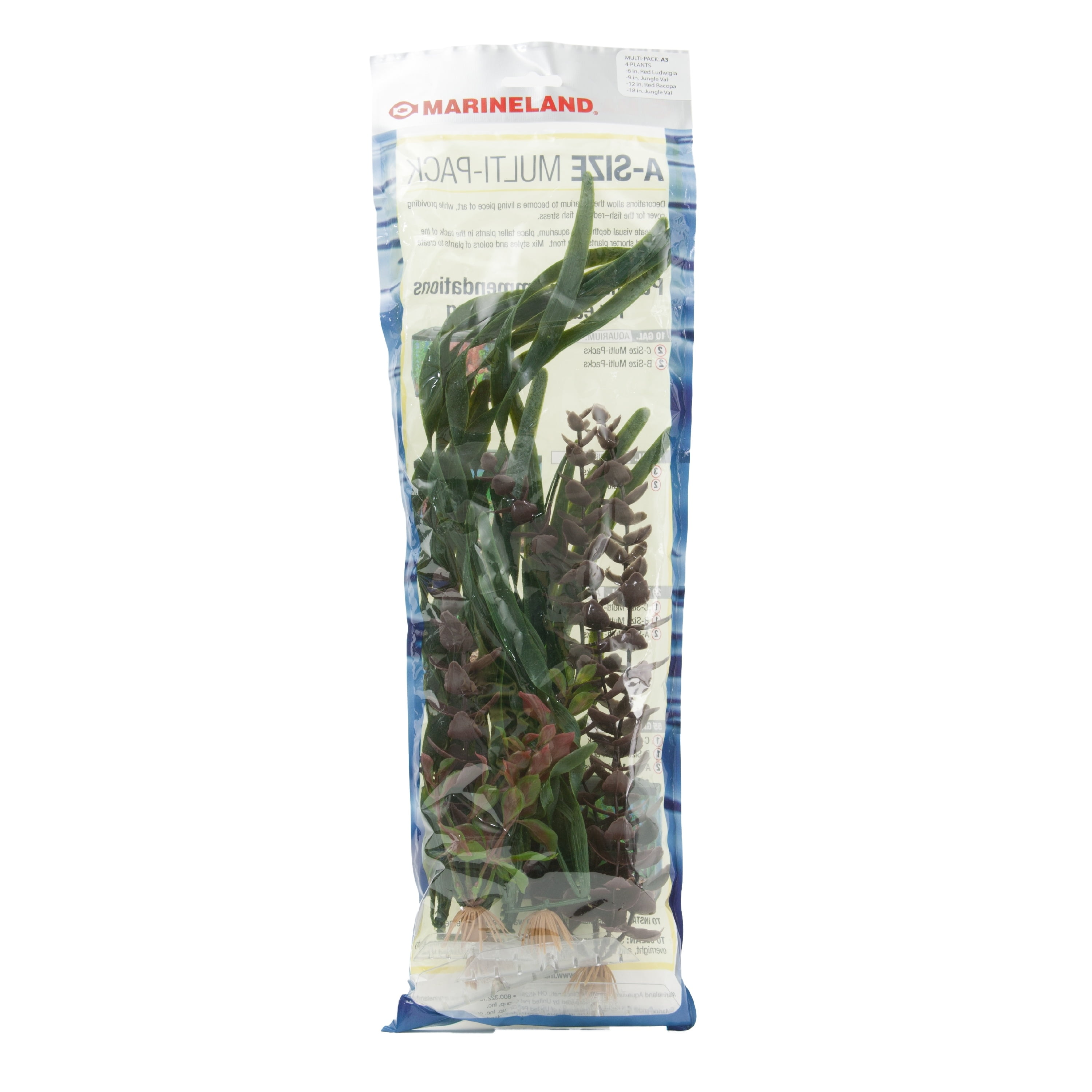 Marineland MultiPack Assorted Plastic Plants for Aquariums, Tall