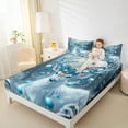 thumbnail image 4 of jejeloiu Christmas Reindeer Twin Sheet Sets,Dreamy Fairy Tale Twin Fitted Sheet,Merry Xmas Flat Sheet,Lightweight Room Decor,3-Piece, 4 of 7