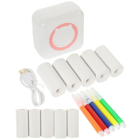 PartyKindom Mini Label Maker Usb Label Printer White 16-Pcs
