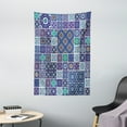 thumbnail image 1 of Ethnic Tapestry, Traditional Mosaic Azulejo Portuguese Cultural Ceramic Tiles Folk Design, Wall Hanging for Bedroom Living Room Dorm Decor, 40W X 60L Inches, Teal Indigo Navy Blue, by Ambesonne, 1 of 2
