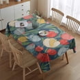 thumbnail image 2 of Pioneer Flower Floral Print Pattern Rectangle Tablecloth 60"x84",Waterproof Polyester Rectangle Table Cloth, Wipeable Spillproof Polyester Tablecloth for Dining, Camping, Indoor and Outdoor, 2 of 5
