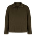 thumbnail image 3 of Blusa y camisa de manga larga con cuello alto para hombre, sudadera con capucha de manga larga lisa de forro polar con botones gruesos y cuello medio abierto, abrigo cálido con cuello alto, blusa de p, 3 of 5