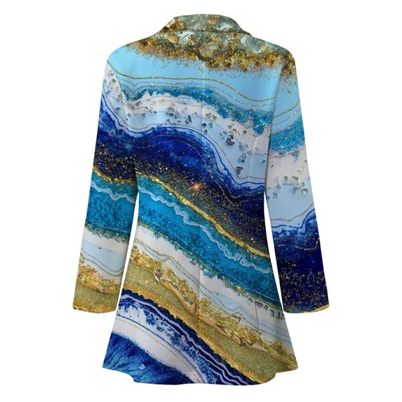 Vedolay Blazer Jackets Womens Blazer Casual Long Sleeve Open Front Business Lapel Suit Jacket,Dark Blue L