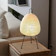 thumbnail image 3 of Japanese Rice Paper Lantern Led Table Lamp Living Room Bedroom Bedside Study Hotel Homestay Tripod Floor Lamp eu Plug, 3 of 5