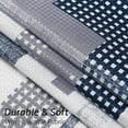 thumbnail image 5 of Masculine Shower Curtains for Bathroom Blue and Grey Shower Curtain Set Modern Geometric Shower Curtain for Mens Bathroom Decor Waterproof Waffle Weave Fabric Shower Curtain for Hotel Bathtub 72x72, 5 of 6