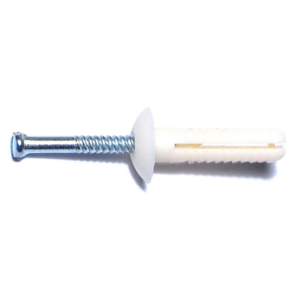1/4" x 1" Nylon Plastic Mushroom Nail Drive Anchors NDAMN-036