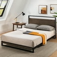 thumbnail image 3 of Zinus Suzanne 37" Metal and Wood Platform Bed Frame with Headboard, Grey Wash, Queen, 3 of 13