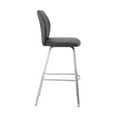 thumbnail image 2 of Tandy Gray Faux Leather and Brushed Stainless Steel 26" Counter Stool, 2 of 11
