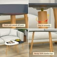 thumbnail image 3 of Bambloom Modern Nesting Coffee Table,Triangle Wood End Tables for Living Room,Gray, 3 of 8