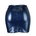 thumbnail image 5 of Women's Solid Color PU Leather Skirt - Zipper Detail, Sexy Wrap, High Waist, Elastic Fit, Suitable for Fall/Spring, S-XXL, 5 of 5