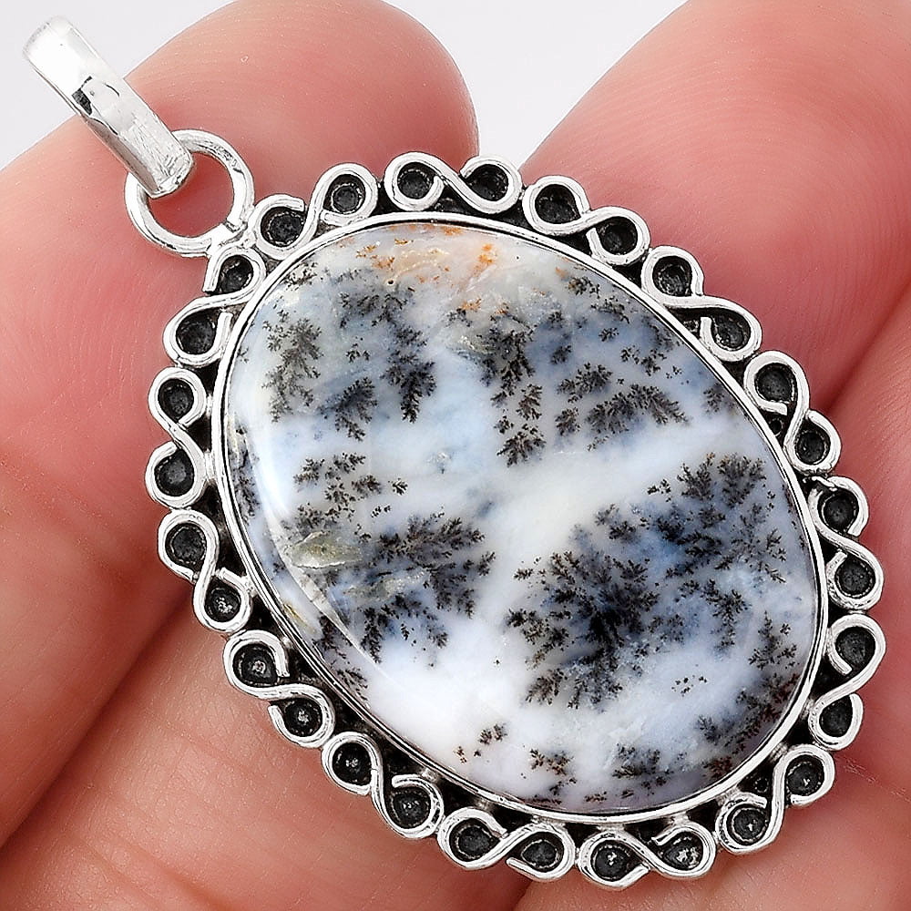 Gemstone Pendant Rare Dendrite Opal Pendant Anniversary Gift Drop Pendant 925 Sterling Silver Jewelry Pendant For Mother