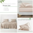 thumbnail image 3 of LINENWALAS Queen Size 4 Piece Bedding Sheet Set – Viscose from Bamboo Silk Sheets, Breathable & Cooling Bed Sheet – Hotel Luxury, Soft, Deep Pocket Anti Pilling Sheets (Taupe, Queen), 3 of 9